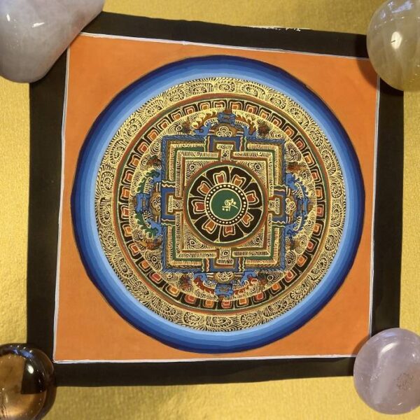 Kézzel festett nepáli buddhista mandala festmény