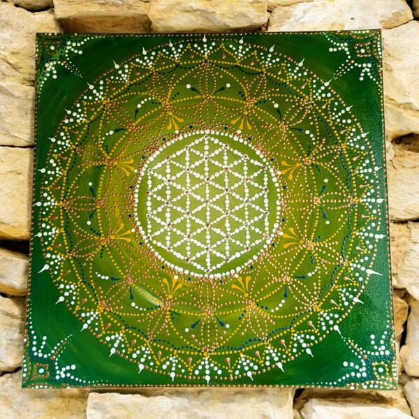 Élet Virága mandala festmény 50x50 cm