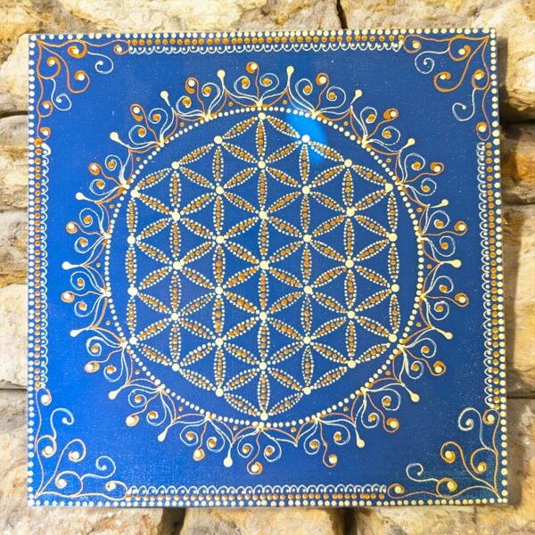 Élet Virága mandala festmény 30x30 cm