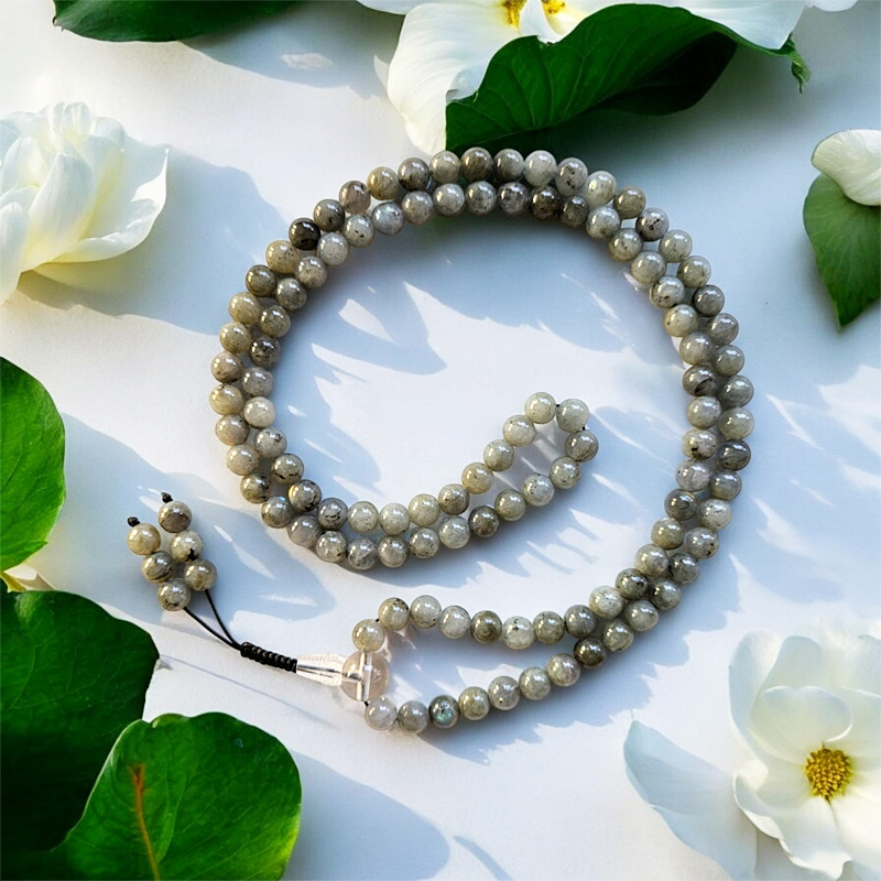 Labradorit 108 szemes buddhista ásvány mala