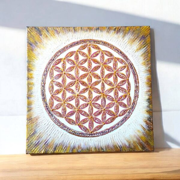 Élet Virága szimbólum festmény (60x60 cm-es)