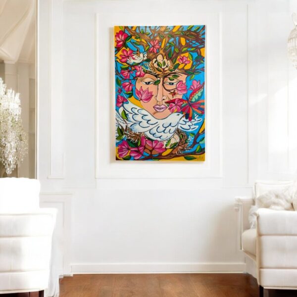 Gaia Ébredése egyedi akril festmény 60x90 cm - Image 2