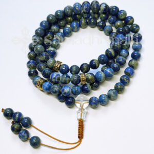 Lápisz lazuli mala mantrás osztókkal  SAMADHI MALA