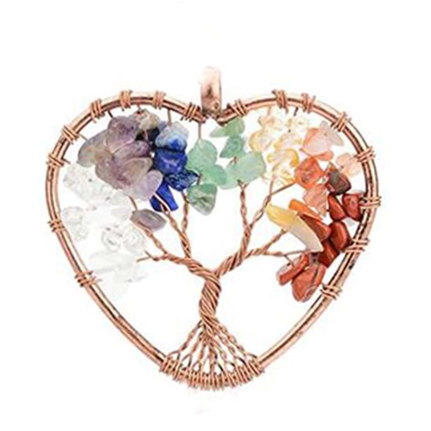 7 csakra féldrágakő életfa medál ajándék szíjjal