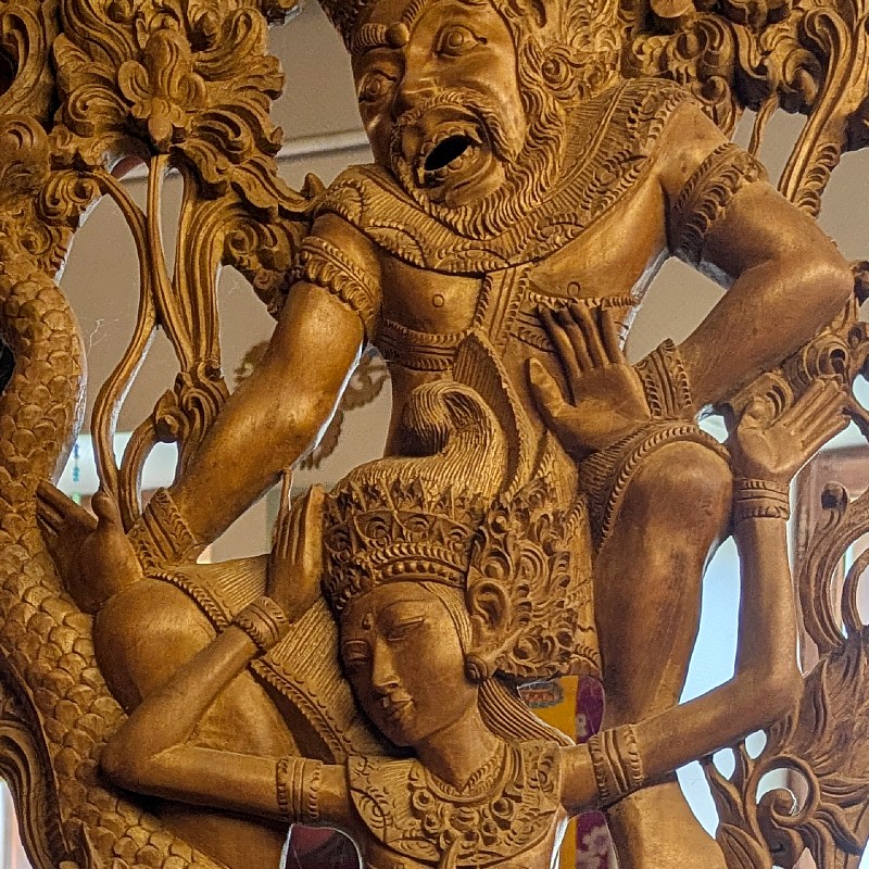 Antik balinéz hindu falikép műtárgy - Image 3