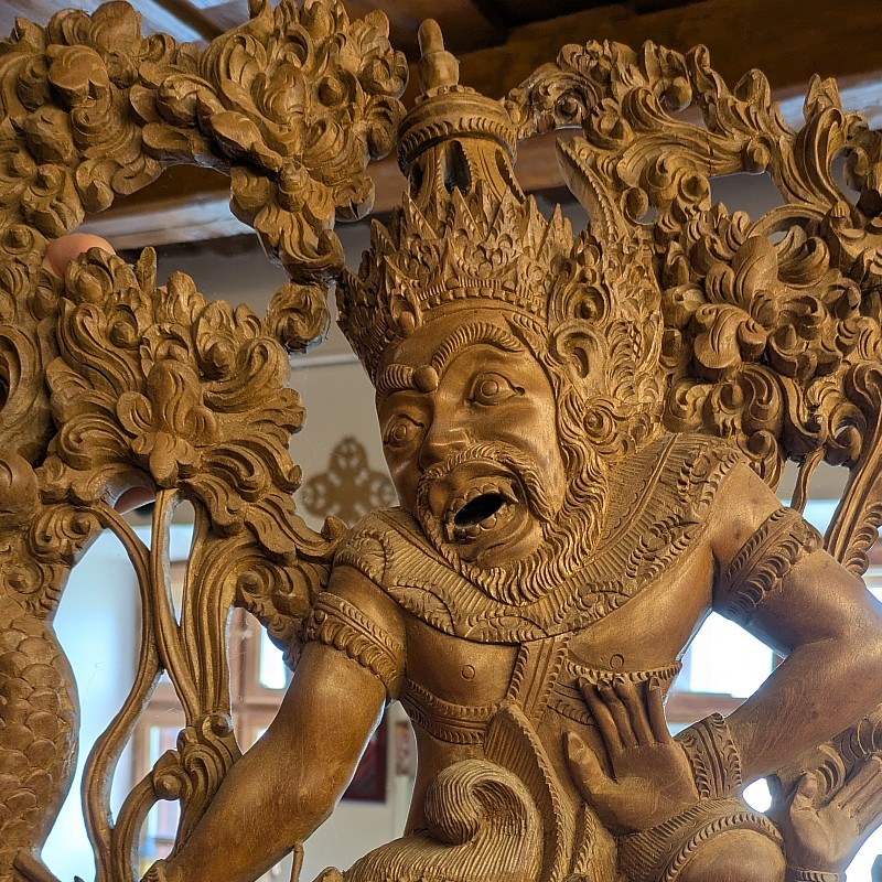 Antik balinéz hindu falikép műtárgy - Image 7