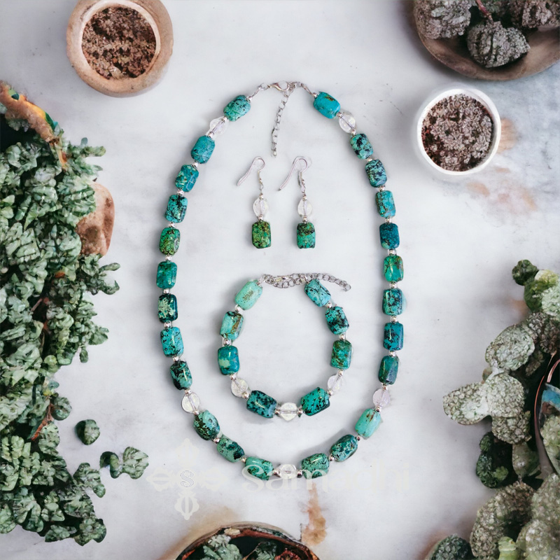 Azurro Szett - Valódi Türkiz Ásvány Ékszer Szett - Samadhi Ékszer - Image 2