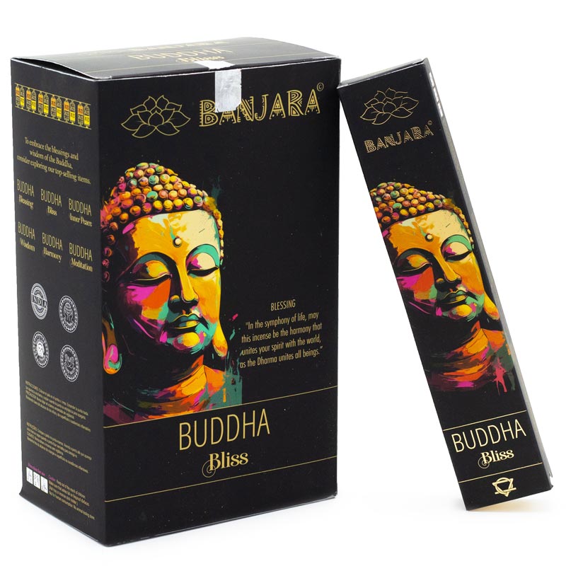 Banjara Buddha füstölőcsalád - Ragyogás (Bliss) természetes prémium füstölő