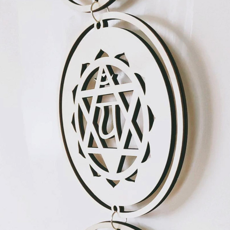 Csakra szimbólumos fali függő fából 120 cm magas - Image 2