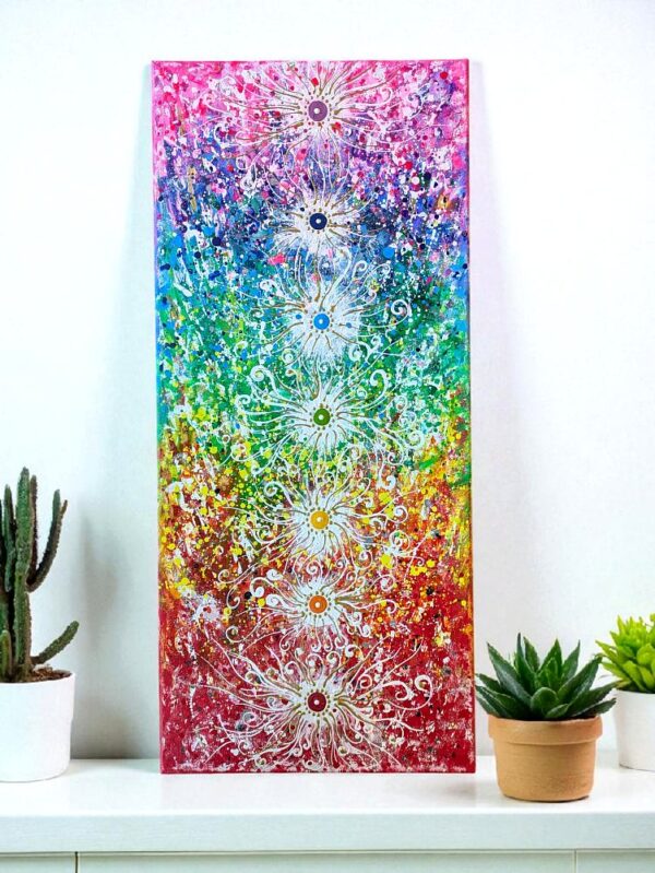 Csakraenergia - 40x90 cm akril festmény Repity Katinka alkotása
