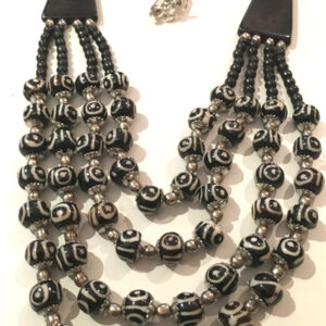 Dzi csont gyöngyös tibeti nyaklánc