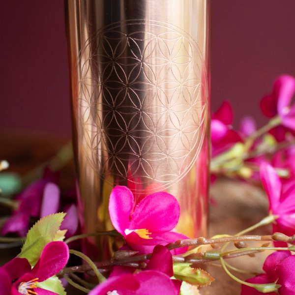 Élet virága szimbólumos sárgaréz kulacs 900 ml - Image 2