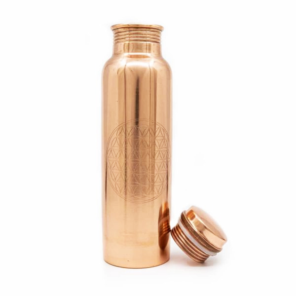 Élet virága szimbólumos sárgaréz kulacs 900 ml