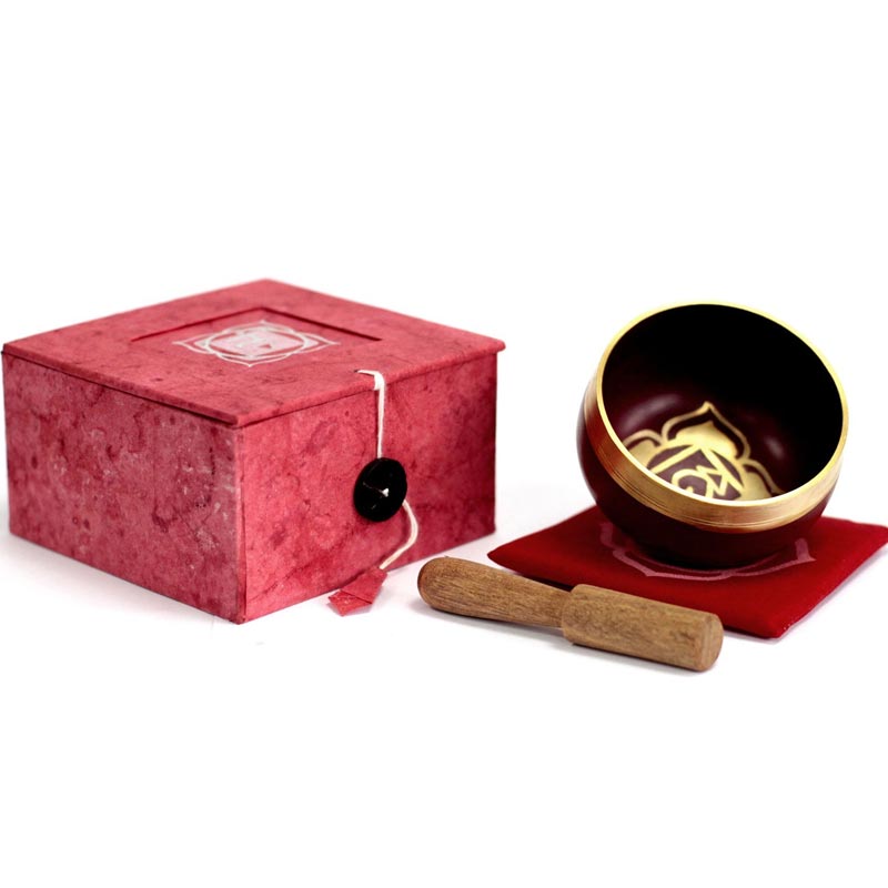 Gyökércsakra hangtál díszdobozban ütővel és alátéttel