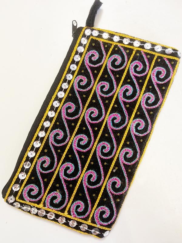 Hagyományos burmai gyöngyhímzéses erszény 1 zsebes