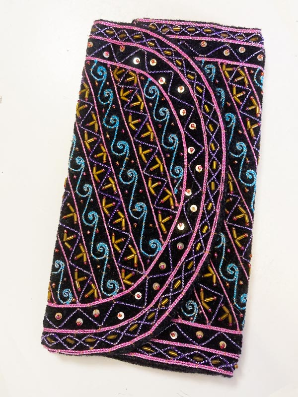 Hagyományos burmai gyöngyhímzéses erszény 1 zsebes