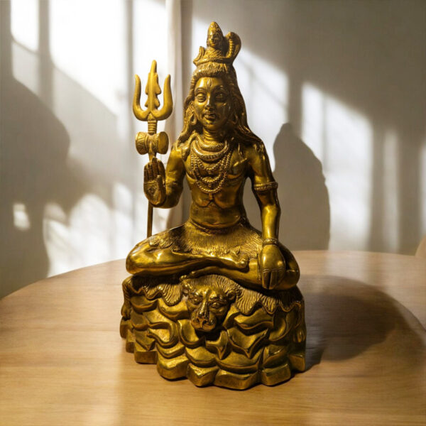 Hatalmas sárgaréz Shiva szobor (6 kg)