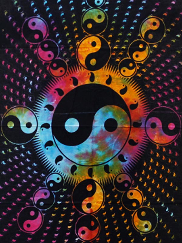 Jin-Jang mintás pamut faliszőnyeg vagy terítő