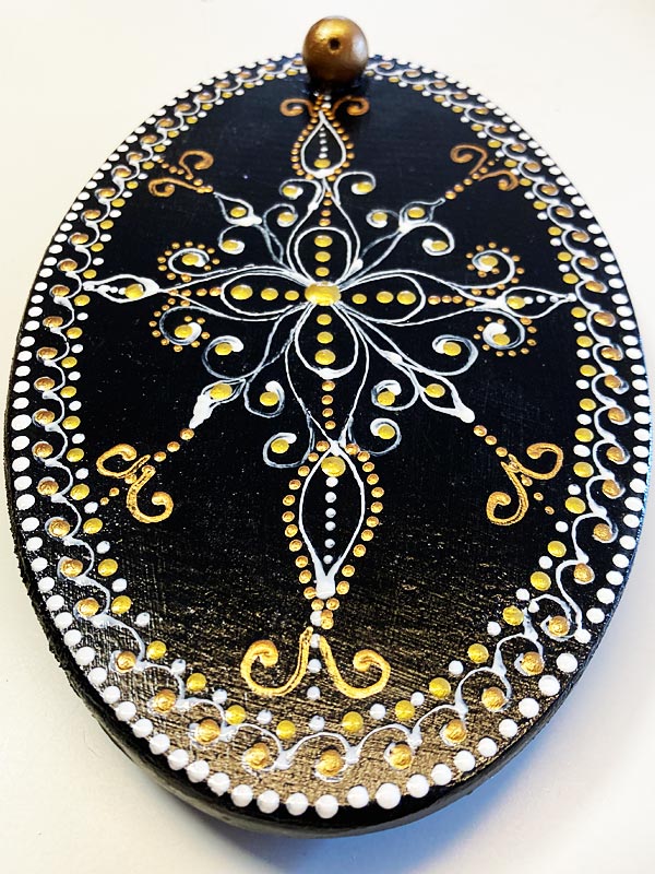 Mandala mintás kézműves füstölő égető tálka