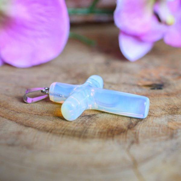 Opalit kereszt medál 4,5 cm-es