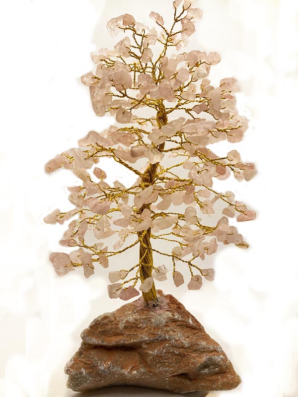 Rózsakvarc Szerencsefa/Életfa Féldrágakő ásványfa 320 köves