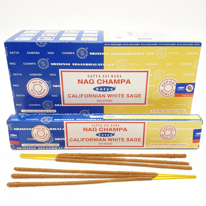 Satya Nag Champa & Californiai fehér zsálya füstölő