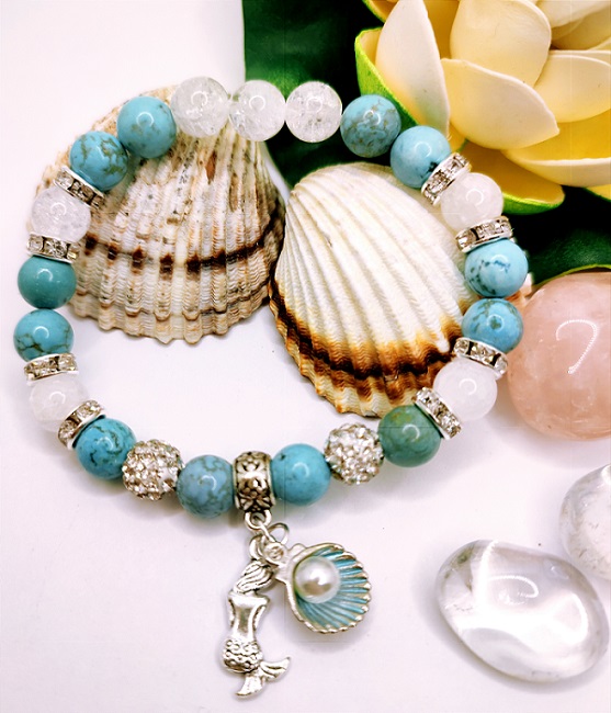 Mesebeli sellő ásvány karkötő II.