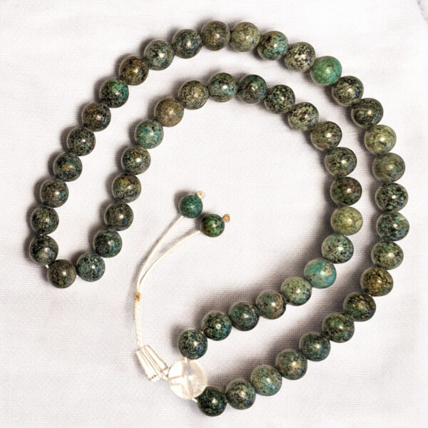Türkiz 54 szemes buddhista ásvány mala 10 mm-es nagy szemekkel